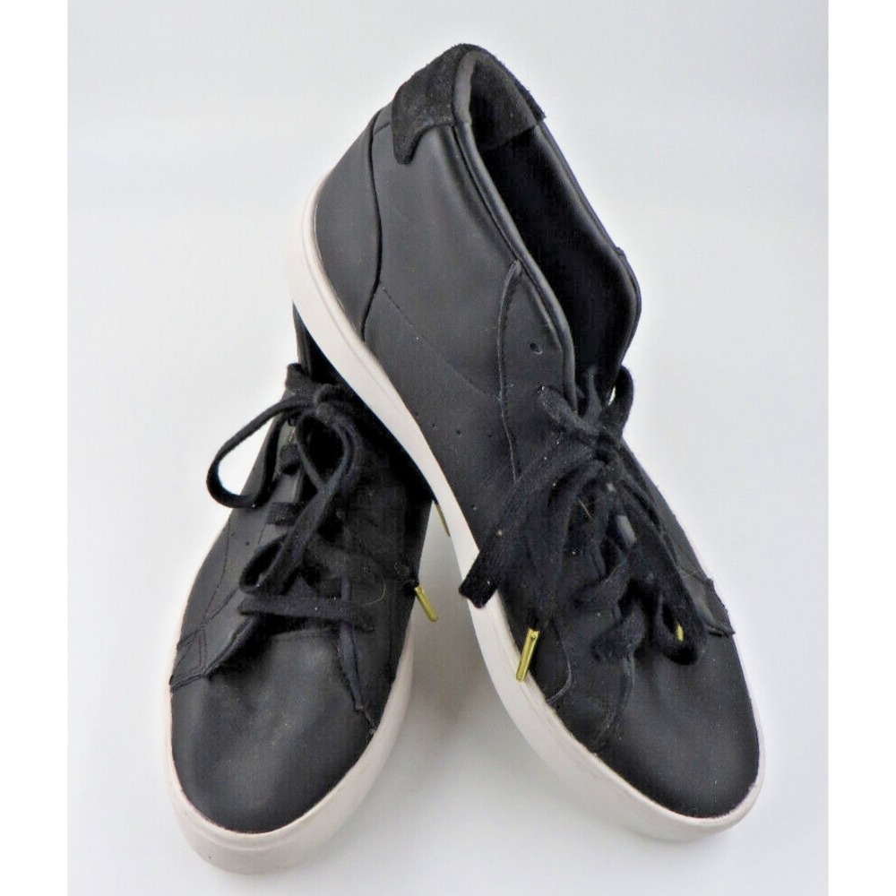Mens Adidas Sleek Series High Top Black Leather Trainers Size 8